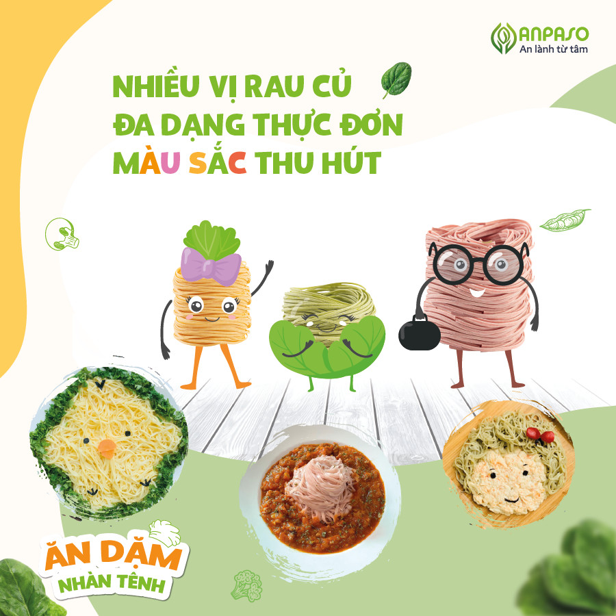 Ăn dặm nhàn Tênh với mì rau củ Ăn dặm nhàn Tênh với mì rau củ
