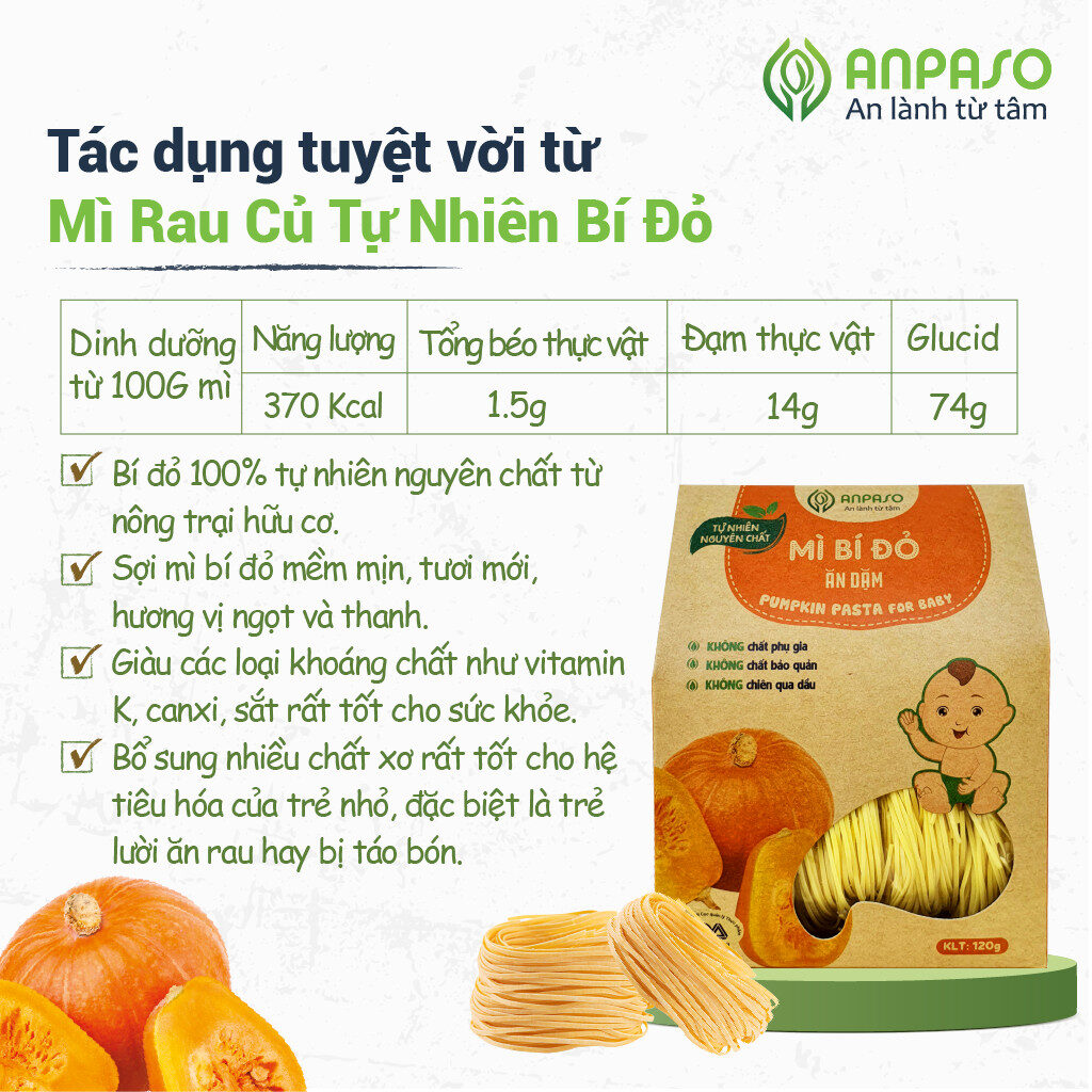 Mì bí đỏ ăn dặm tự nhiên nguyên chất SuperFood – 120G (Sao chép) Mì bí đỏ ăn dặm tự nhiên nguyên chất SuperFood – 120G (Sao chép)